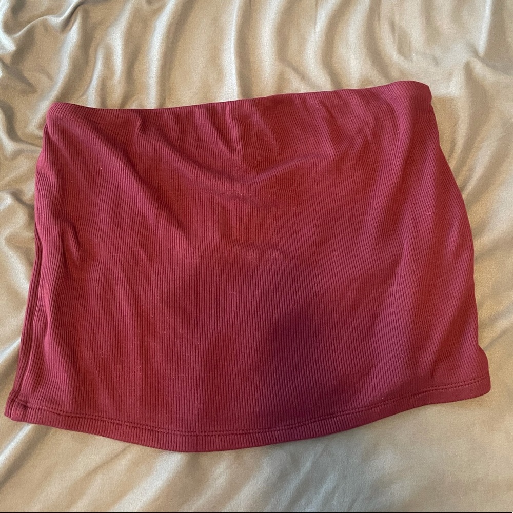 Maroon AE Soft and Sexy Ribbed Tube Top